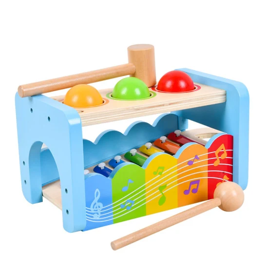 Xilófono de madera Musical infantil para bebé, juguetes educativos Montessori para bebé, Multi