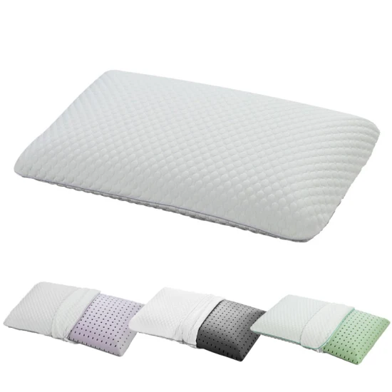 Fabricación de almohada de contorno refrescante, almohada de espuma viscoelástica con infusión de Gel, funda de punto de bambú extraíble, ropa de cama, almohada fresca